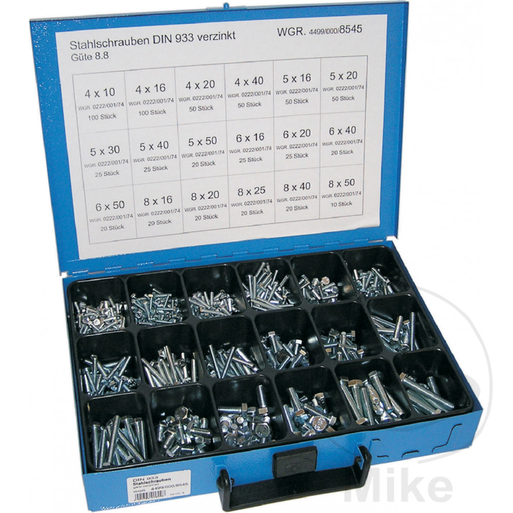 SKRUE SORT VZ 933 8.8650-PIECE KIT IN STEEL CASE
