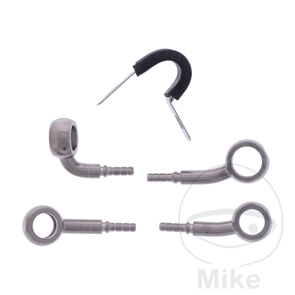 BRAIDED STEEL BRAKE HOSE KITFITTINGS SILVER 2 PIECE