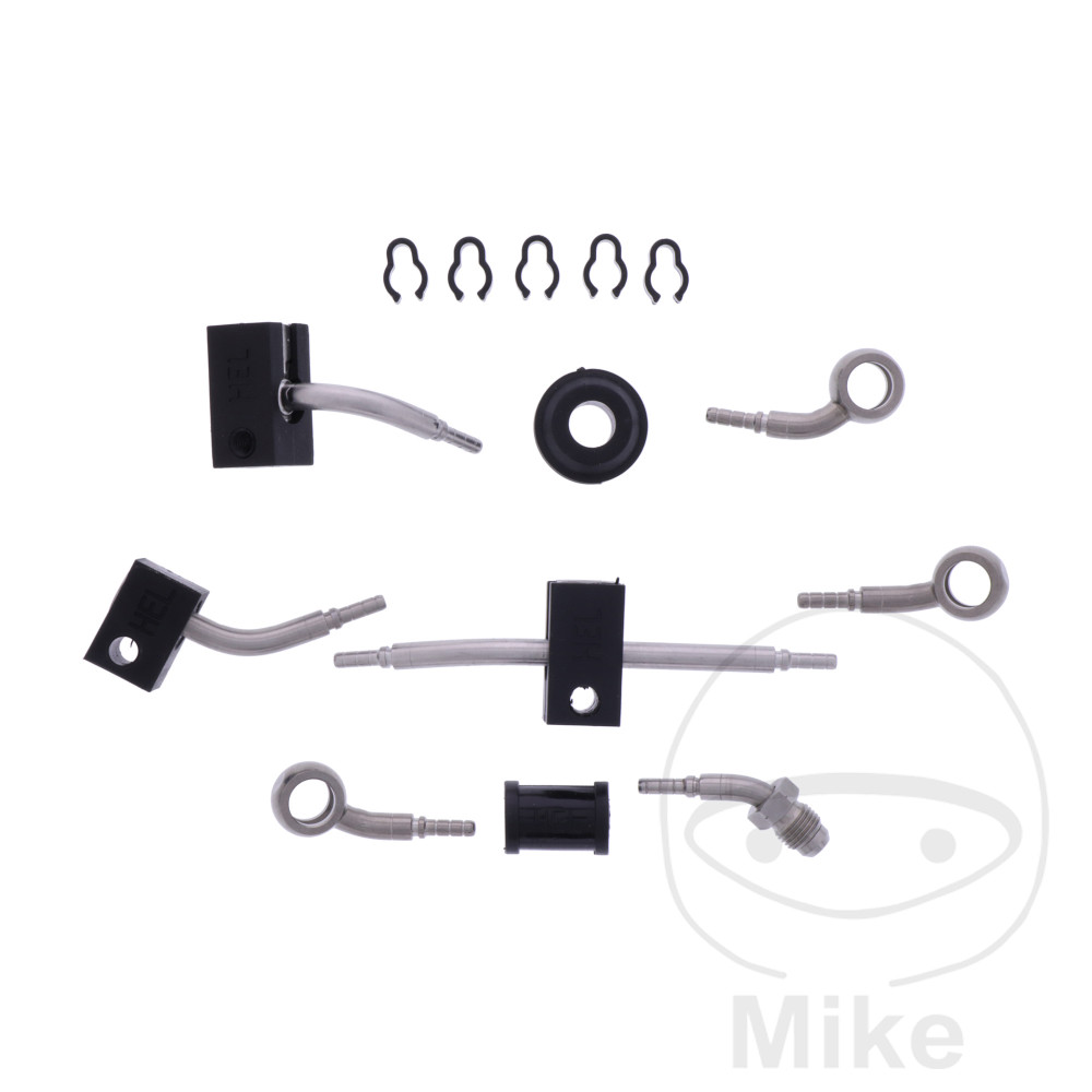 BREMSESLANGESÆT 4 STK STÅLARMERET SØLV