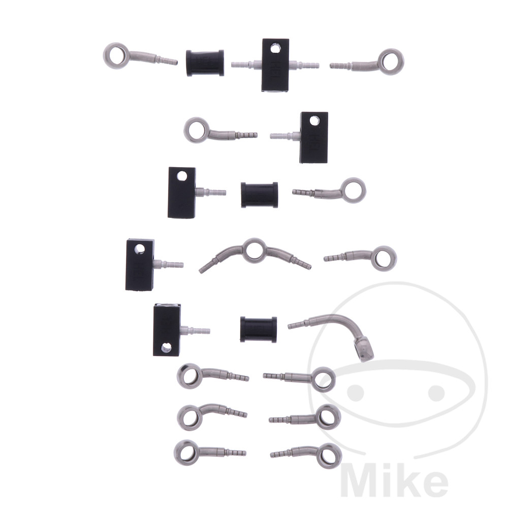 BREMSESLANGESÆT 10 STK STÅLARMERET SØLV