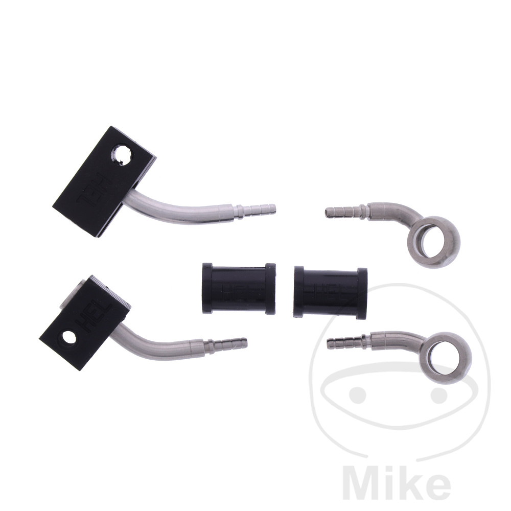 BRAIDED STEEL BRAKE HOSE KITFITTINGS SILVER 2 PIECE