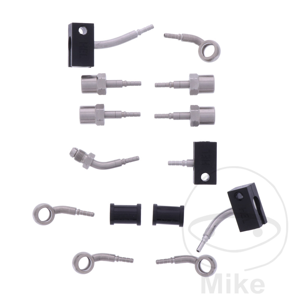 BREMSESLANGESÆT 6 STK STÅLARMERET SØLV