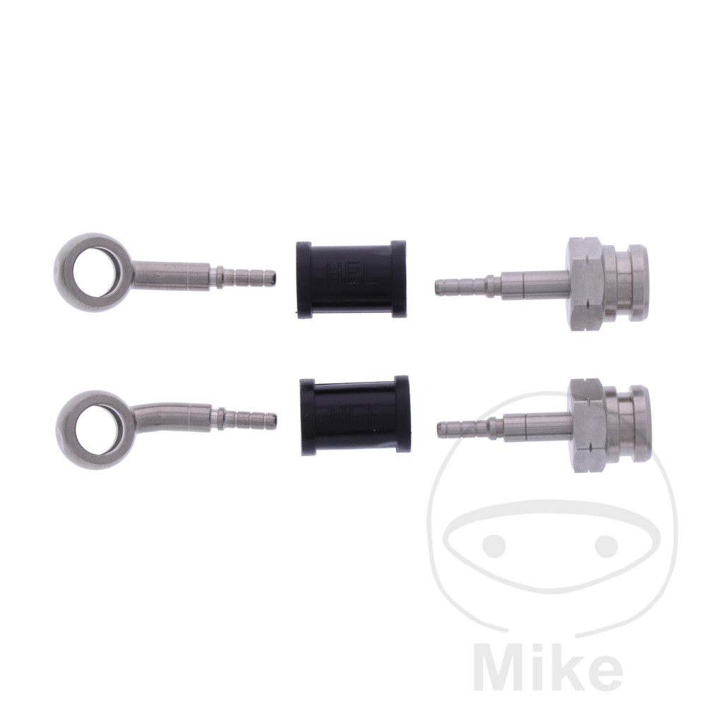 BRAIDED STEEL BRAKE HOSE KITFITTINGS SILVER 2 PIECE