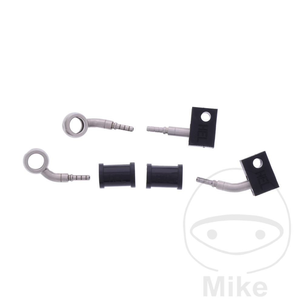 BRAIDED STEEL BRAKE HOSE KITFITTINGS SILVER 2 PIECE