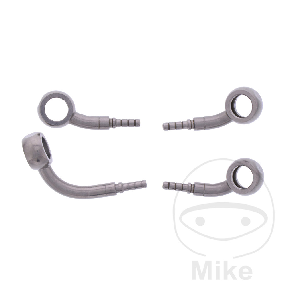 BRAIDED STEEL BRAKE HOSE KITFITTINGS SILVER 2 PIECE