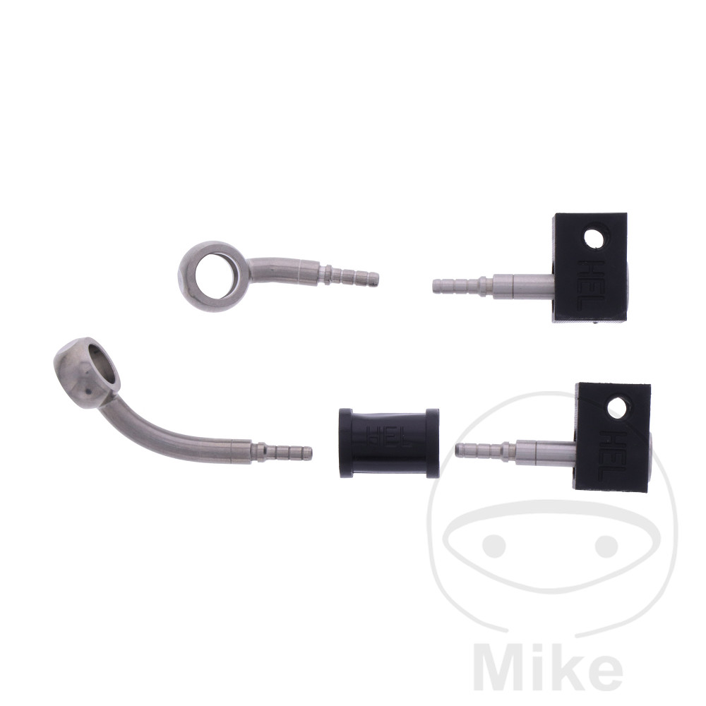 BRAIDED STEEL BRAKE HOSE KITFITTINGS SILVER 2 PIECE