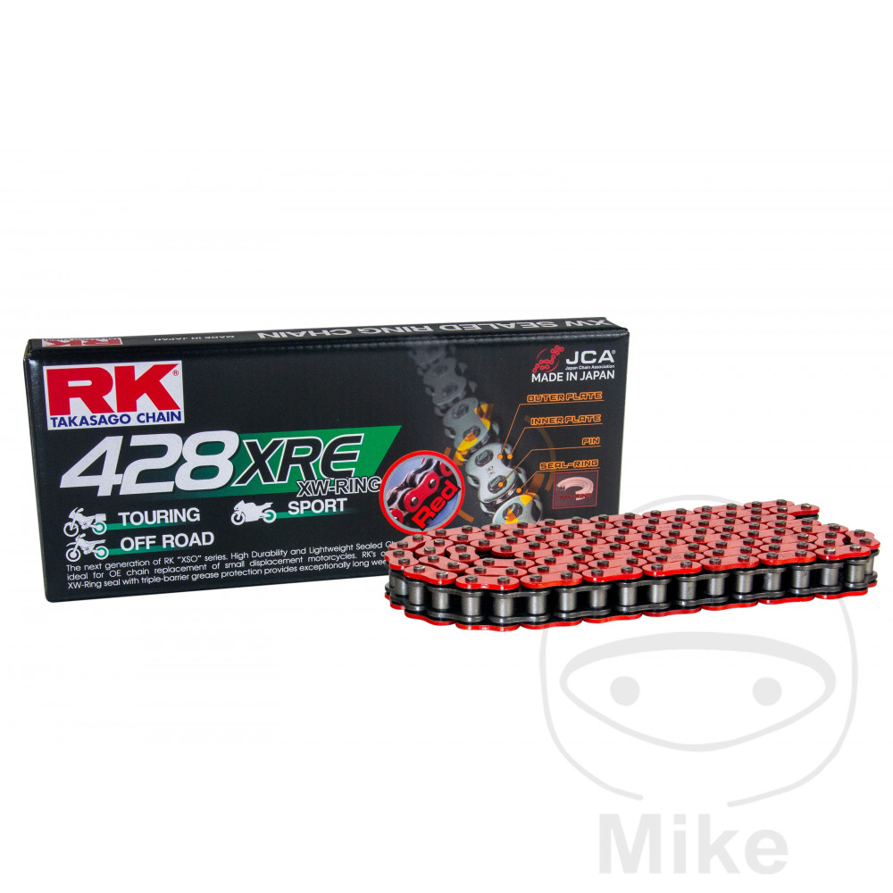 RK XW RING CHAIN RED 428XRE/134Åben kæde med clipslås