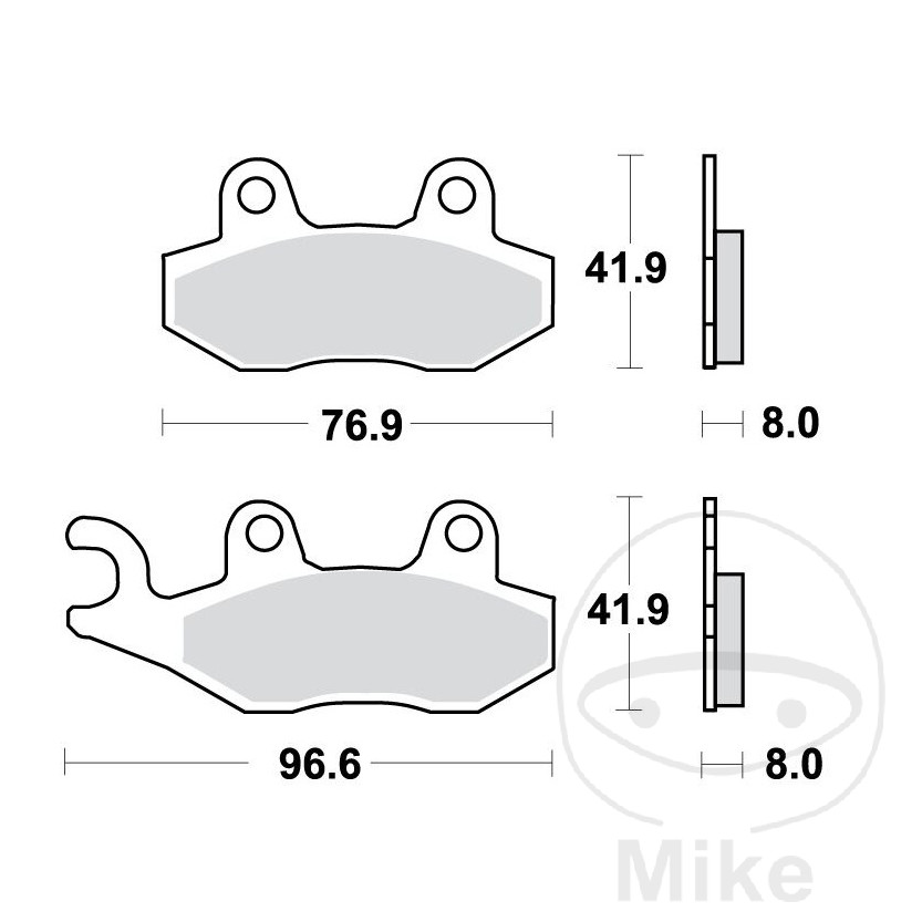 BREMSEKLODSER  SINTERED REAR SH TRW