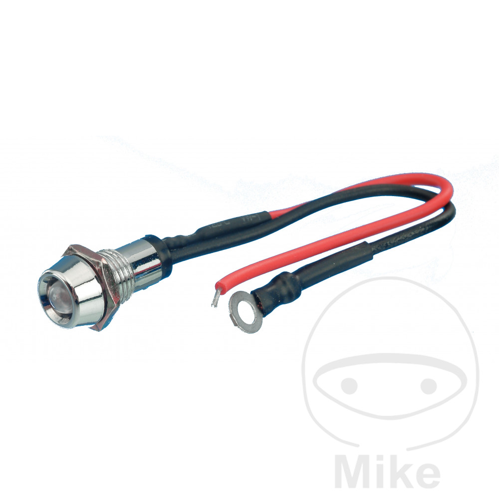 INSTRUMENT LED BLINKLYGTE RØD MED REFLEKS & KROM HUS 