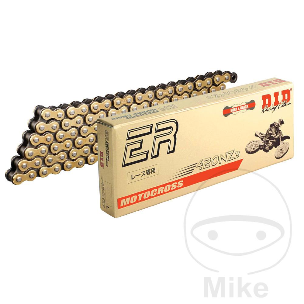 DID STANDARD KÆDE  GULD/SORT  420NZ3/108Åben kæde med clipslås