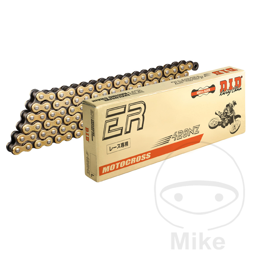 DID STANDARD KÆDE  GULD/SORT  428NZ/136Åben kæde med clipslås