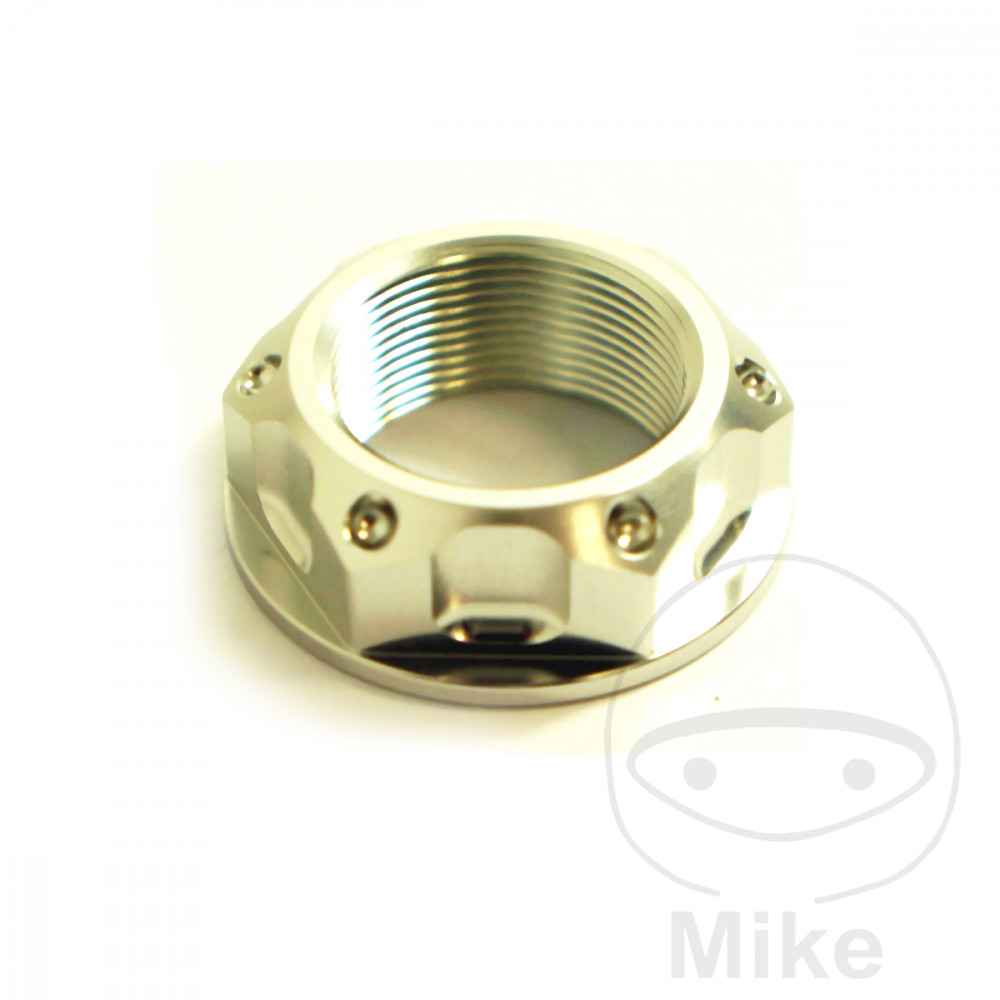 TOPMØTRIK TIL KRONRØR/TOPPLADE M22x1.00MM ALLOY SILVER