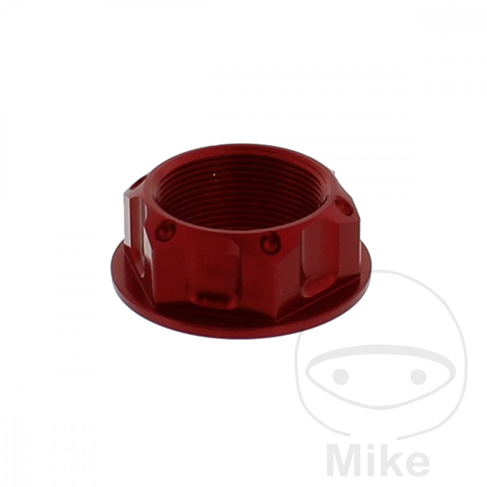 TOPMØTRIK TIL KRONRØR/TOPPLADE M24X1.00 ALU RØD 