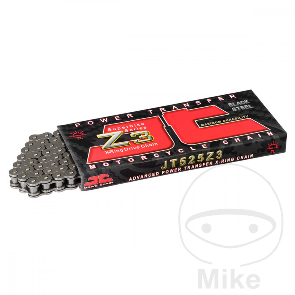 JT X-RING kæde 525Z3/104åben kæde med NITTE-LED  