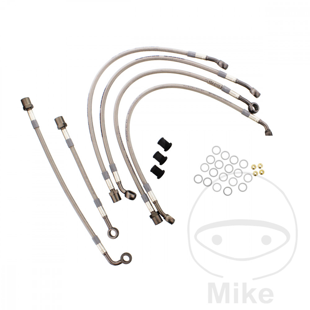 BREMSESLANGE SÆT 6 STK STÅLARMERET ANTRASIT