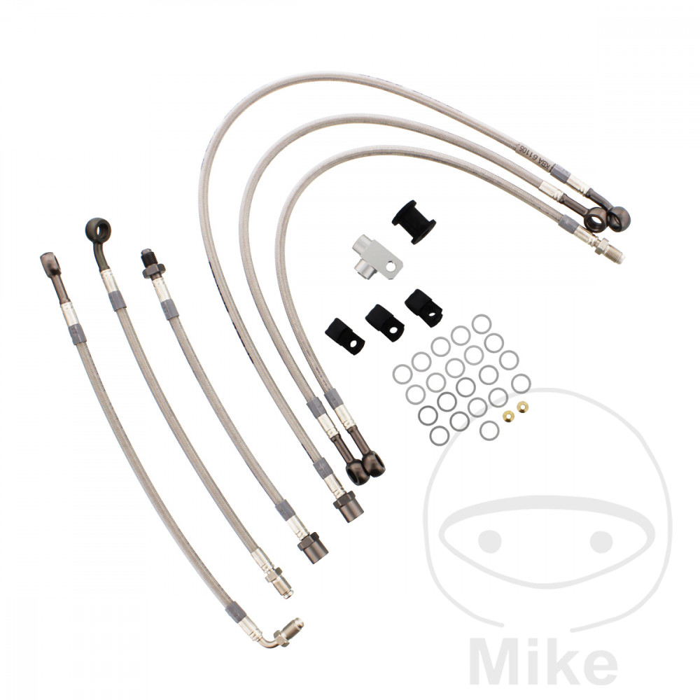 BREMSESLANGE SÆT 6 STK STÅLARMERET ANTRASIT