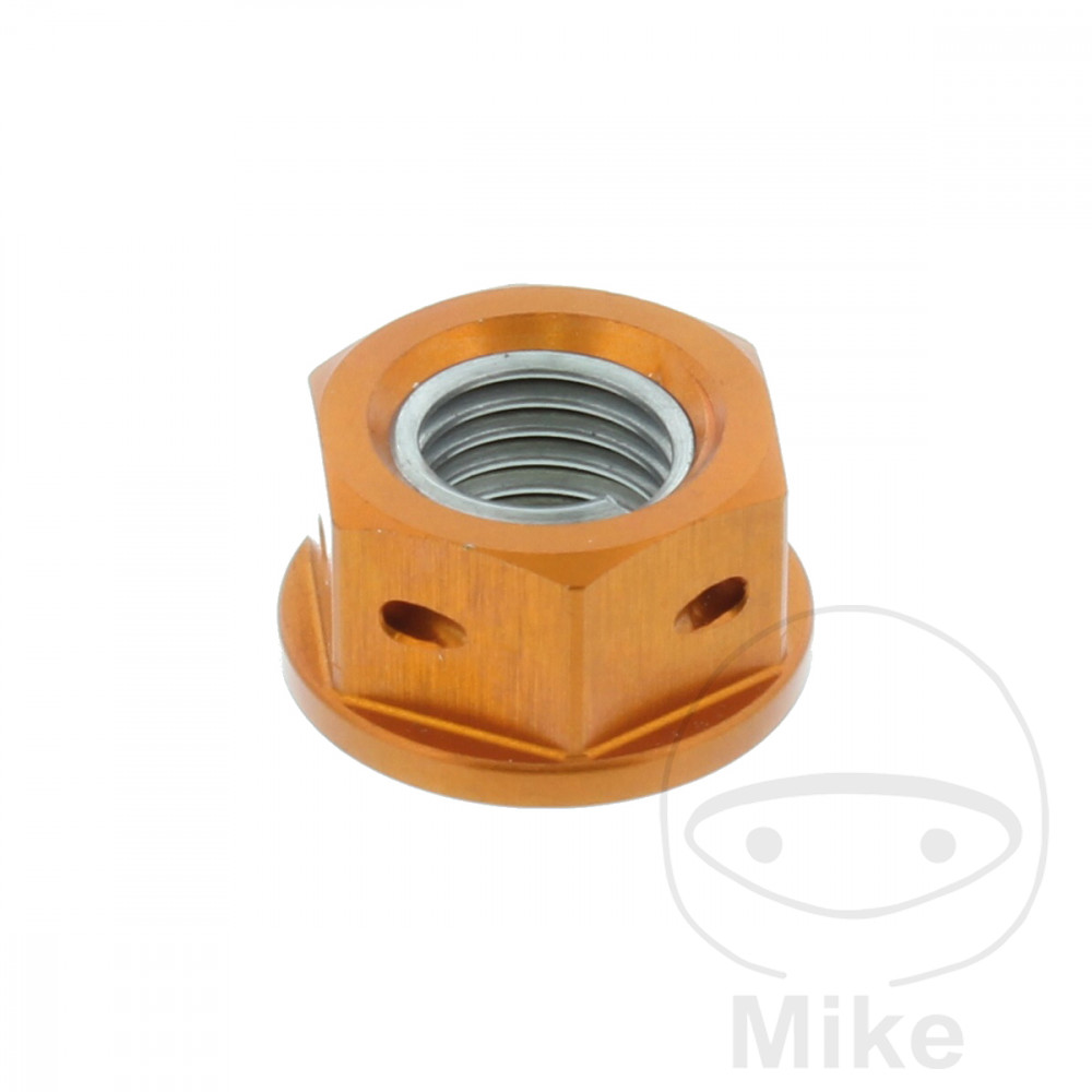 SPROCKET NUTM10X1.25MM Alu Drilled Orange