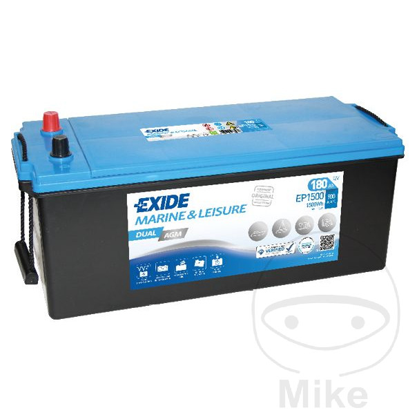 Batterie Multifit 12V 180AH EDual AGM  1500WH