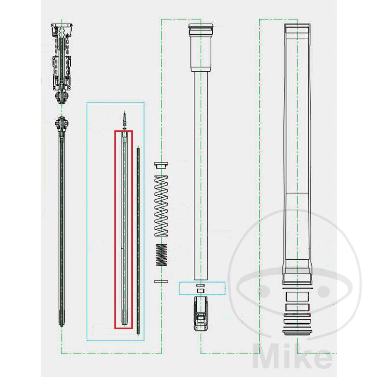 PISTON ROD KAYABAREBOUND FOR FORK