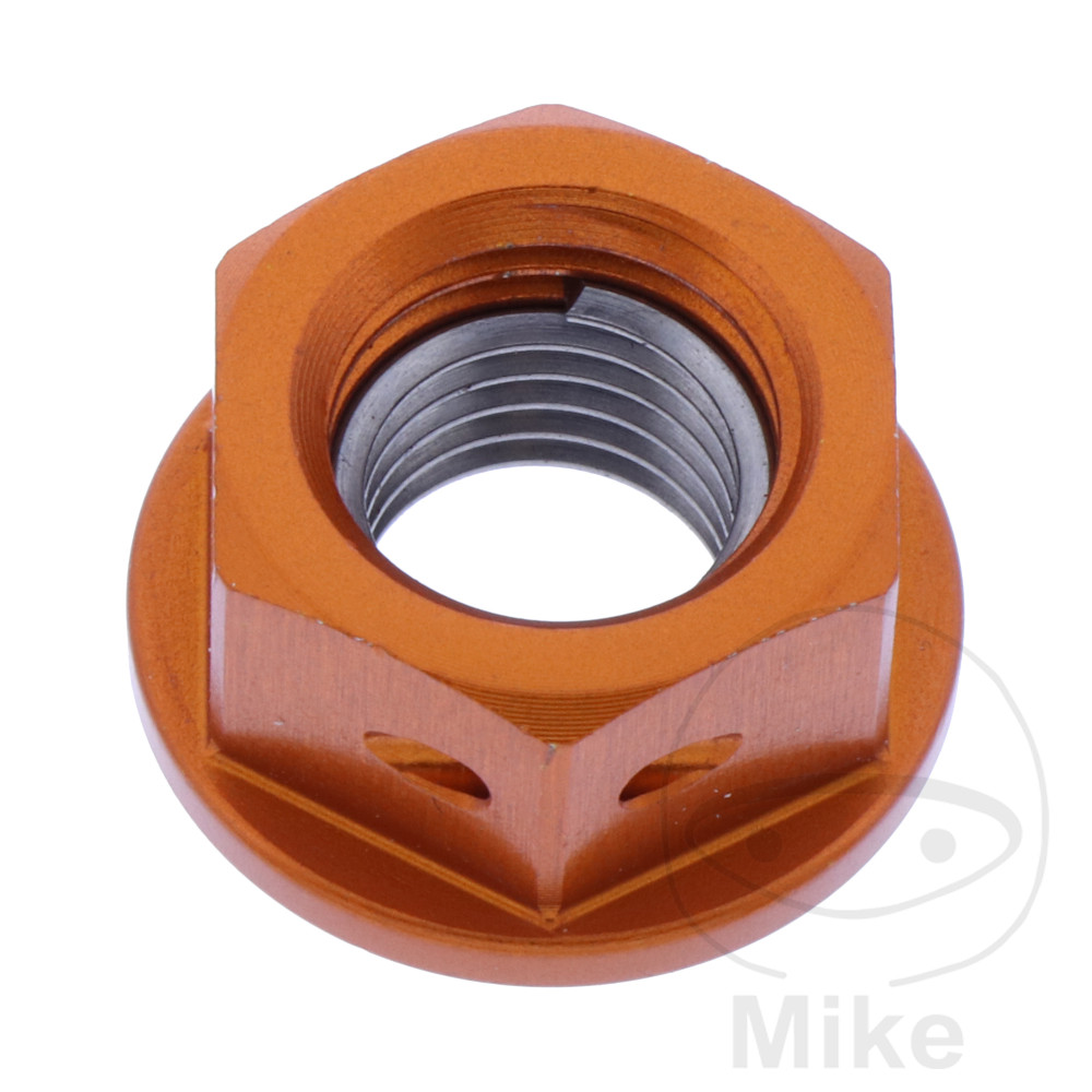 MØTRIK TIL BAGTANDHJUL M8X1.25mm  ALU ORANGE 