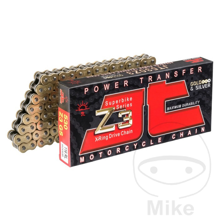 JT X-RING kæde guld/sølv 530Z3/102åben kæde med NITTE-LED  