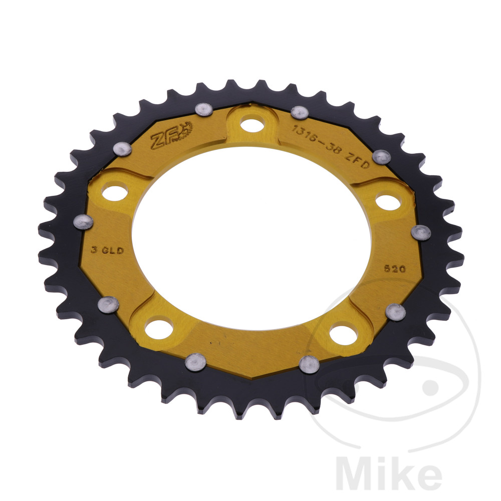 BAGTANDHJUL DUAL 38 STR. 520 GOLDZF  INDVENDIG DIAMETER 112 BOLT AFSTAND 138