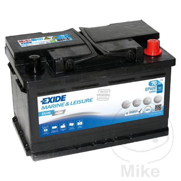 Starter- und Versorgungsbatterie 12V 70AH AGM ExideDual AGM